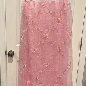 2 Panels - 84 x 53 -Pink Sheer Curtains